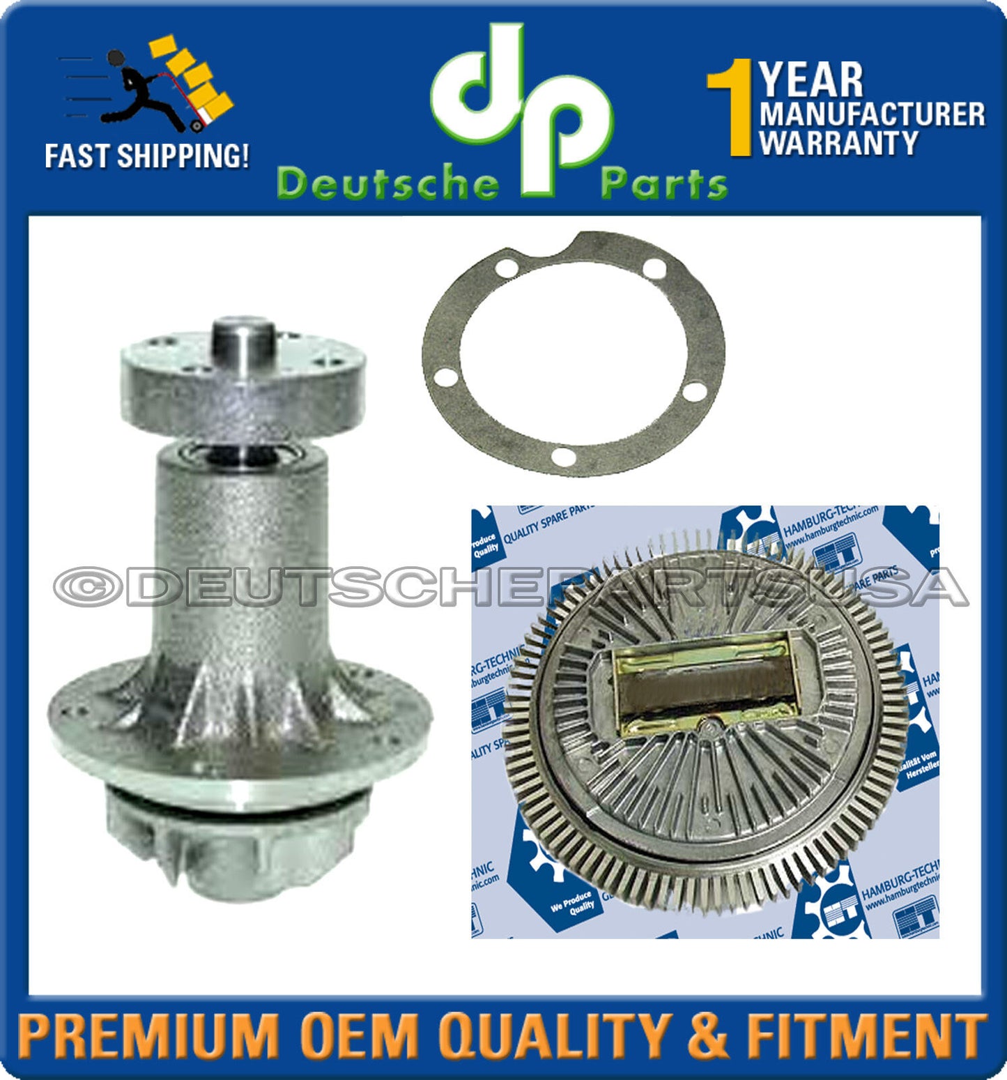 MERCEDES W123 300D 300TD 300SD WATER PUMP 1102001720 + 0002000422 Fan Clutch SET