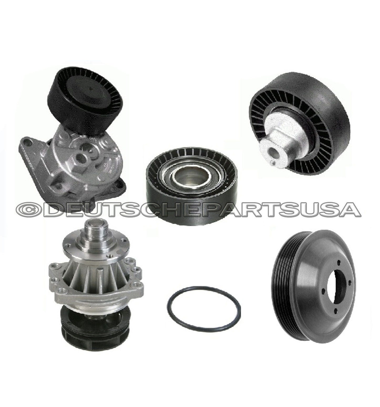 TIMING BELT TENSIONER WATER PUMP IDLER GUIDE PULLEY SET for BMW E34 E36 E39 6PC