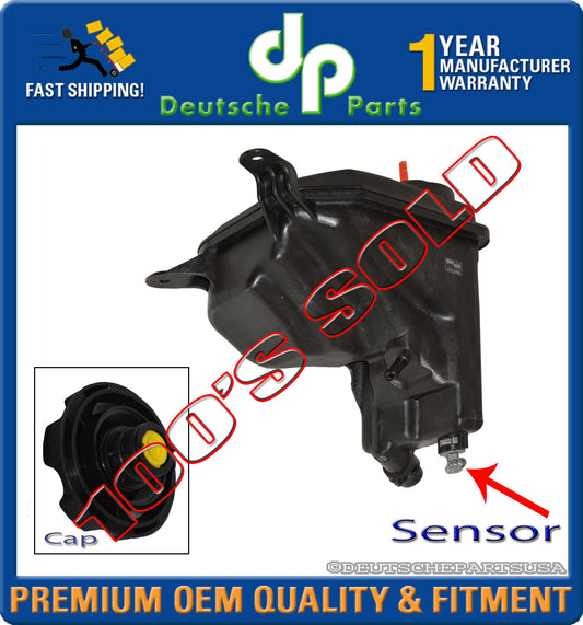 BMW 17137640514 Coolant Reservoir Overflow Expansion Tank + Cap + Lvl Sensor SET