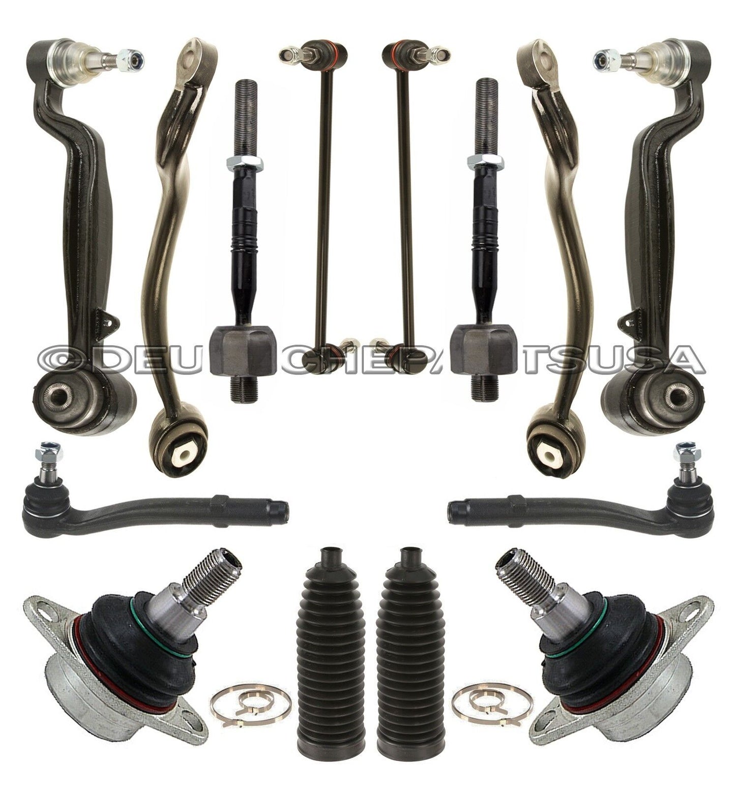 LAND RANGE ROVER CONTROL ARMS BALL JOINTS STEERING TIE ROD SUSPENSION KIT 14 Pc