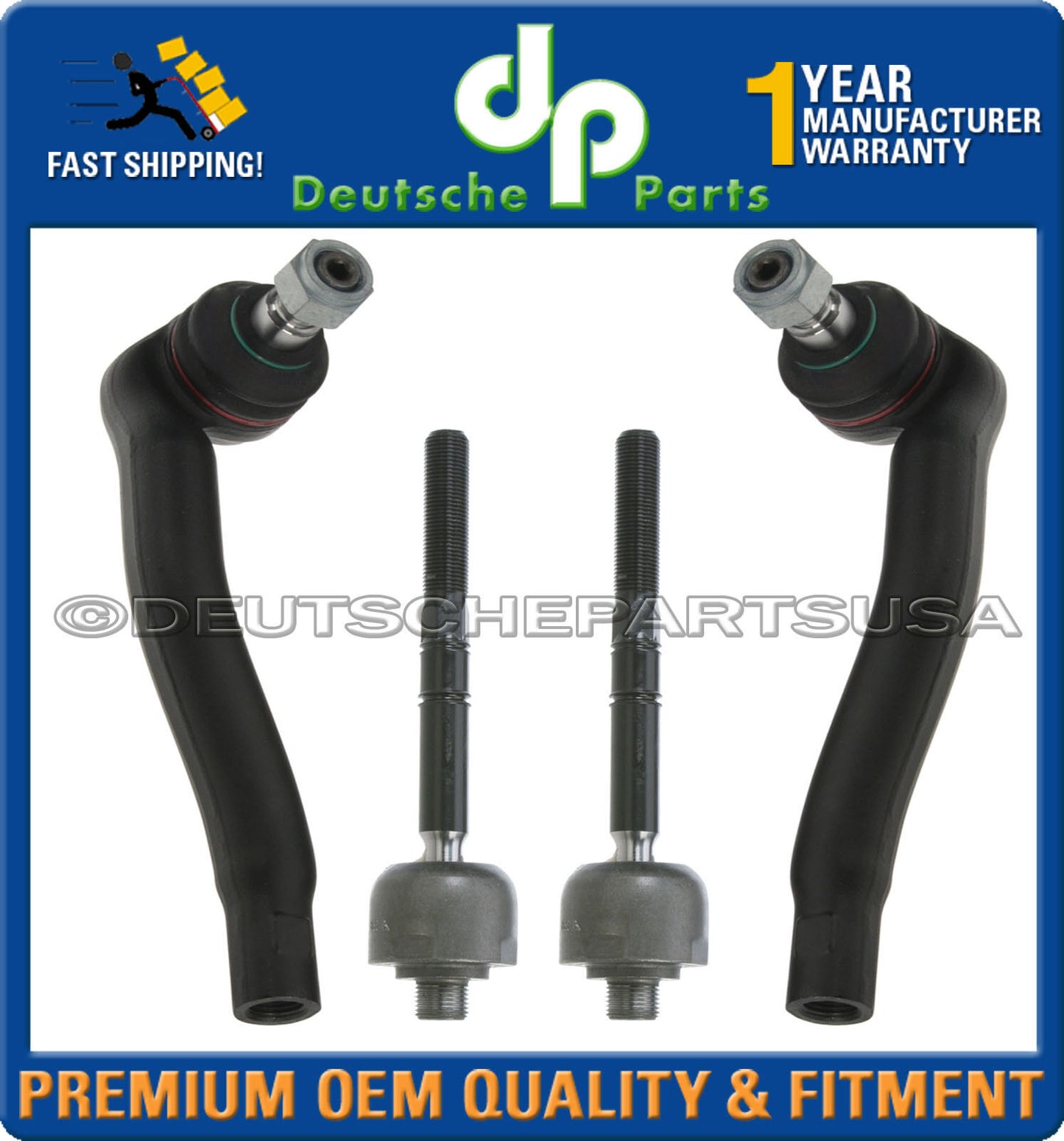 MERCEDES W203 4MATIC 4-MATIC INNER OUTER STEERING TIE ROD LEFT RODS RIGHT KIT 4