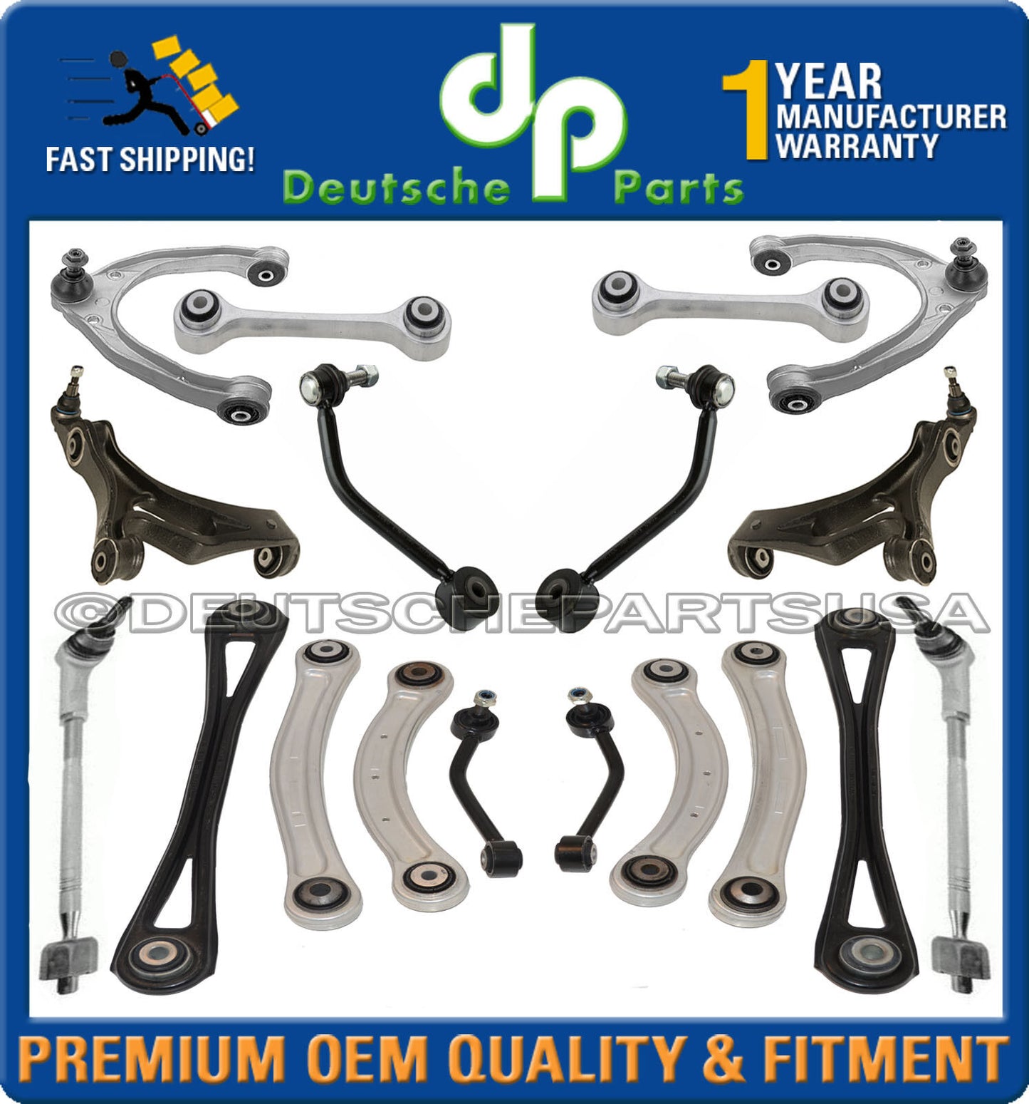 VW TOUAREG FRONT + REAR Control Arms Ball Joints Tie Rods SUSPENSION SET KIT  21