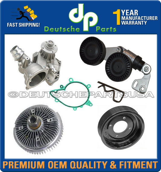 LAND RANGE ROVER WATER PUMP PULLEY RADIATOR FAN CLUTCH TENSIONER COOLING KIT 5