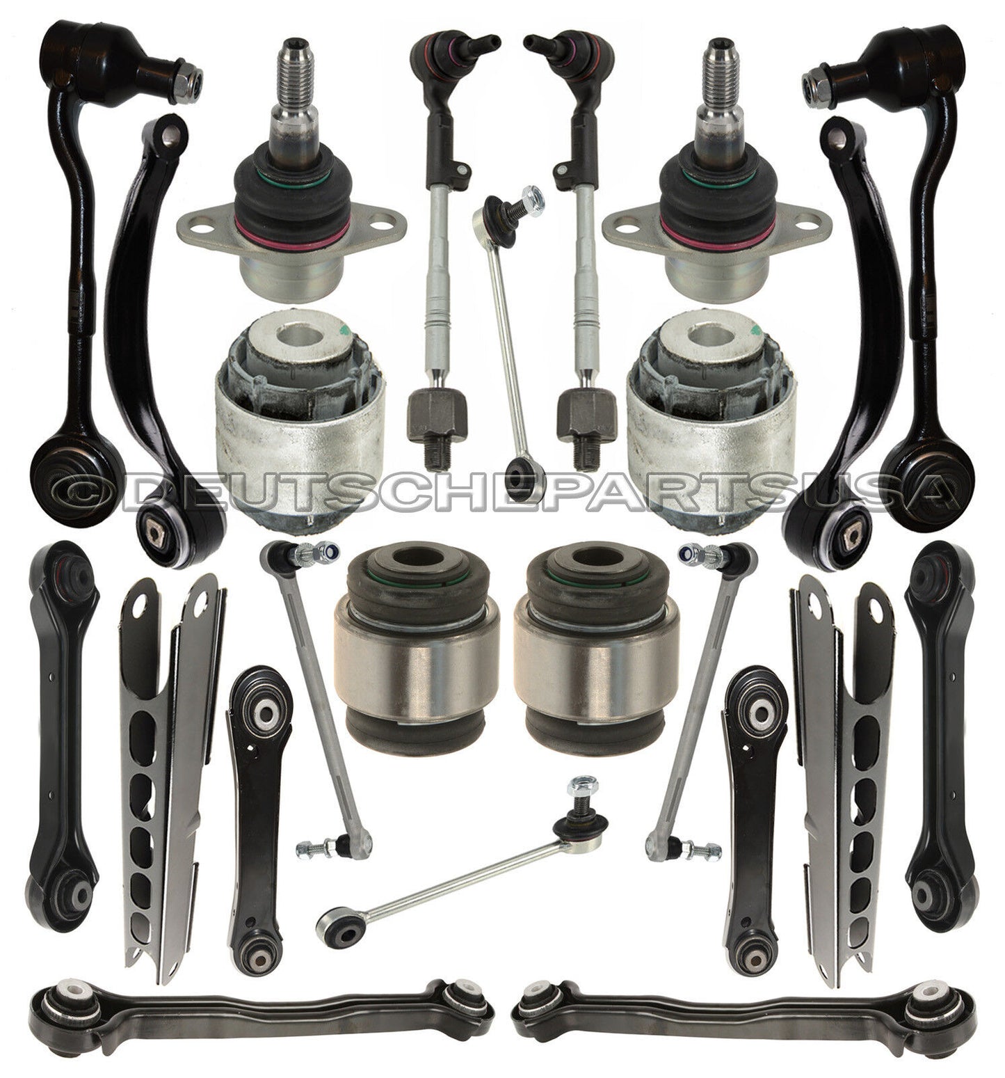 Front + Rear Control Arms Ball Joints for BMW E90 Xi xDrive SUSPENSION Kit 24