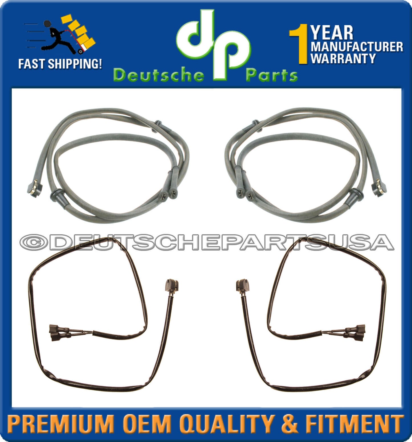 PORSCHE 928 Front & Rear L+R Brake Disc Pad Wear Sensor 92861231103 SET of 4