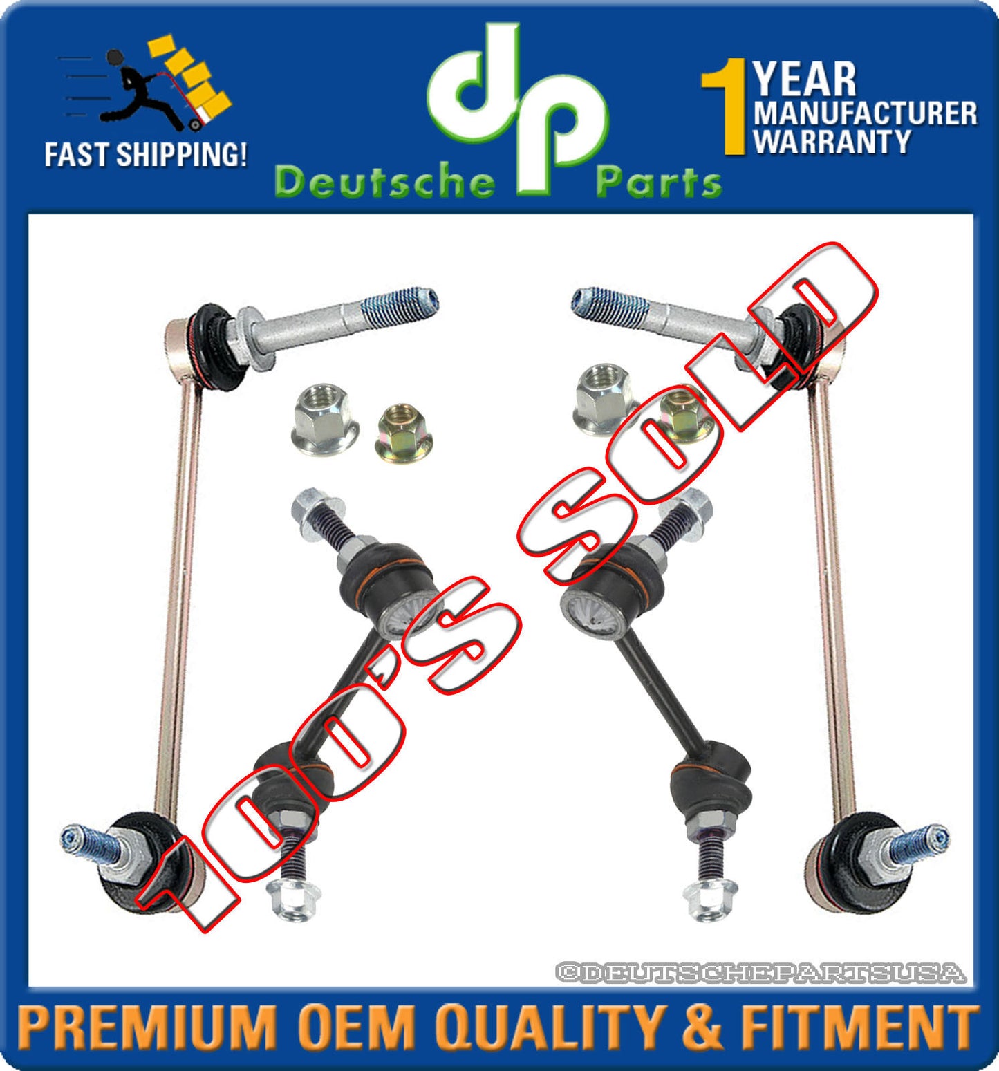 Porsche 996 911 FRONT + REAR Stabilizer Sway Bar Drop Links LEFT + RIGHT SET 4