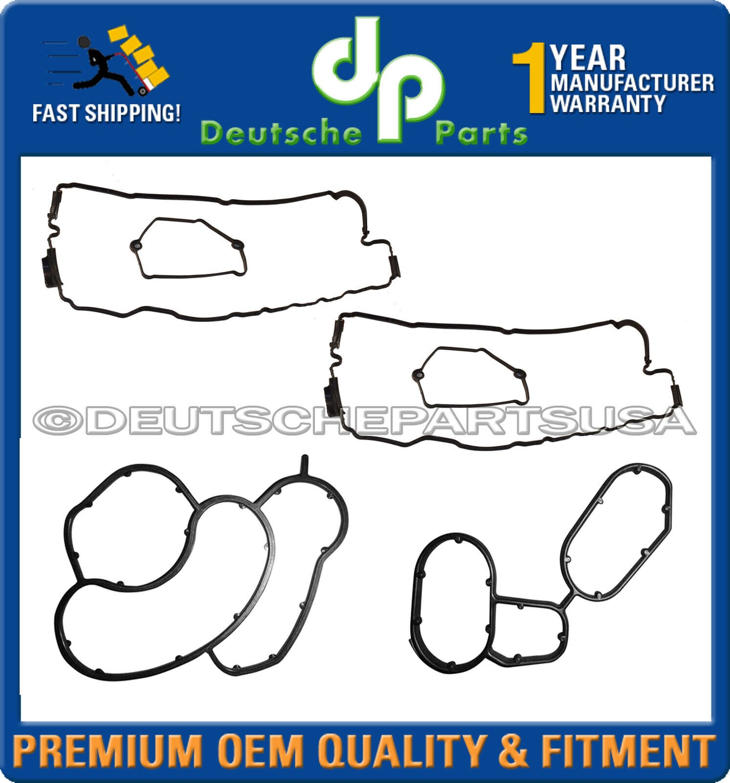 For BMW Engine Valve Cover Gasket & Engine Oil Filter Housing Gasket 11120035738