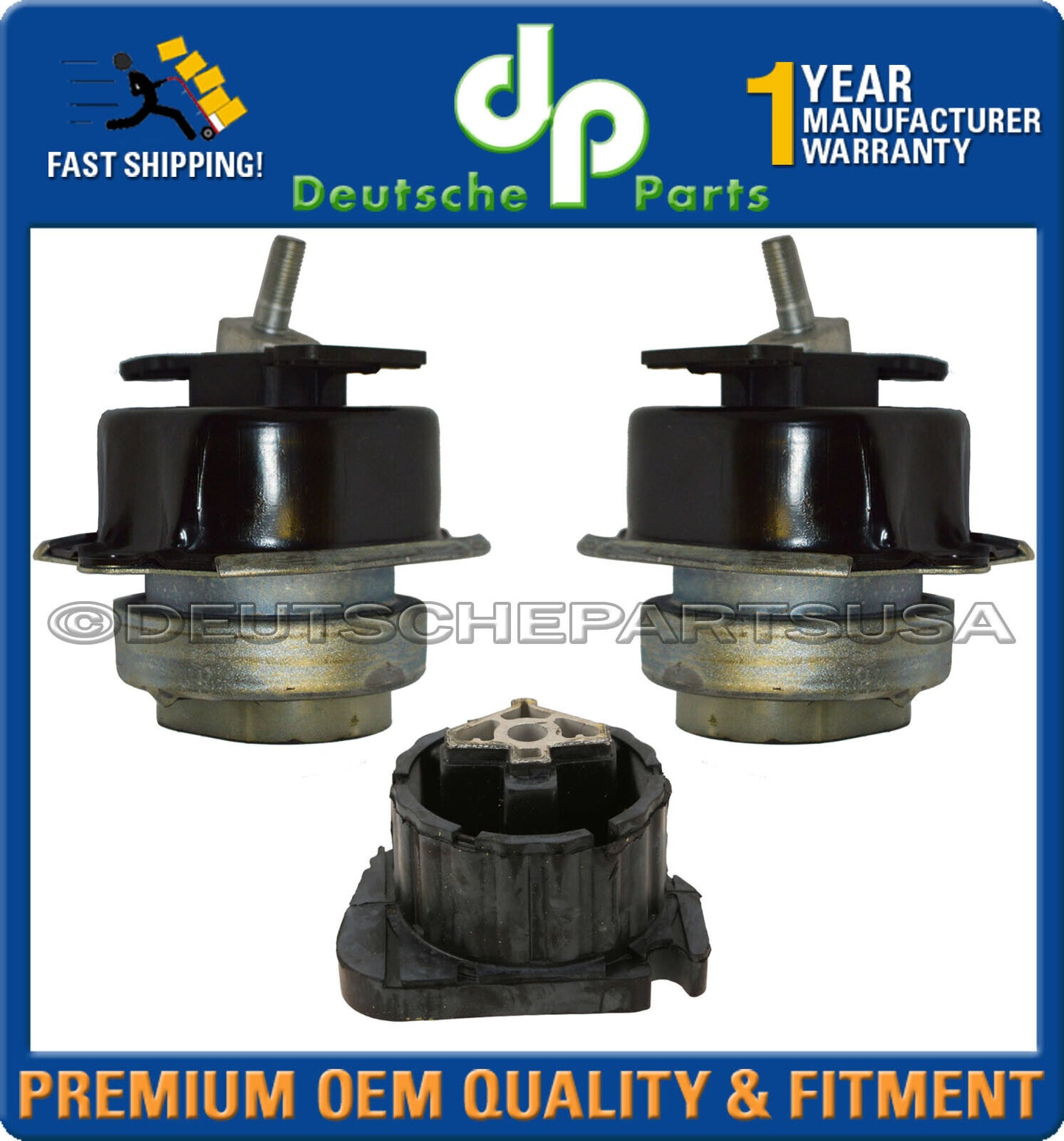 For BMW E70 E71 X5 X6 L+R Engine Motor Mount N63B44A N63B44B Set 3