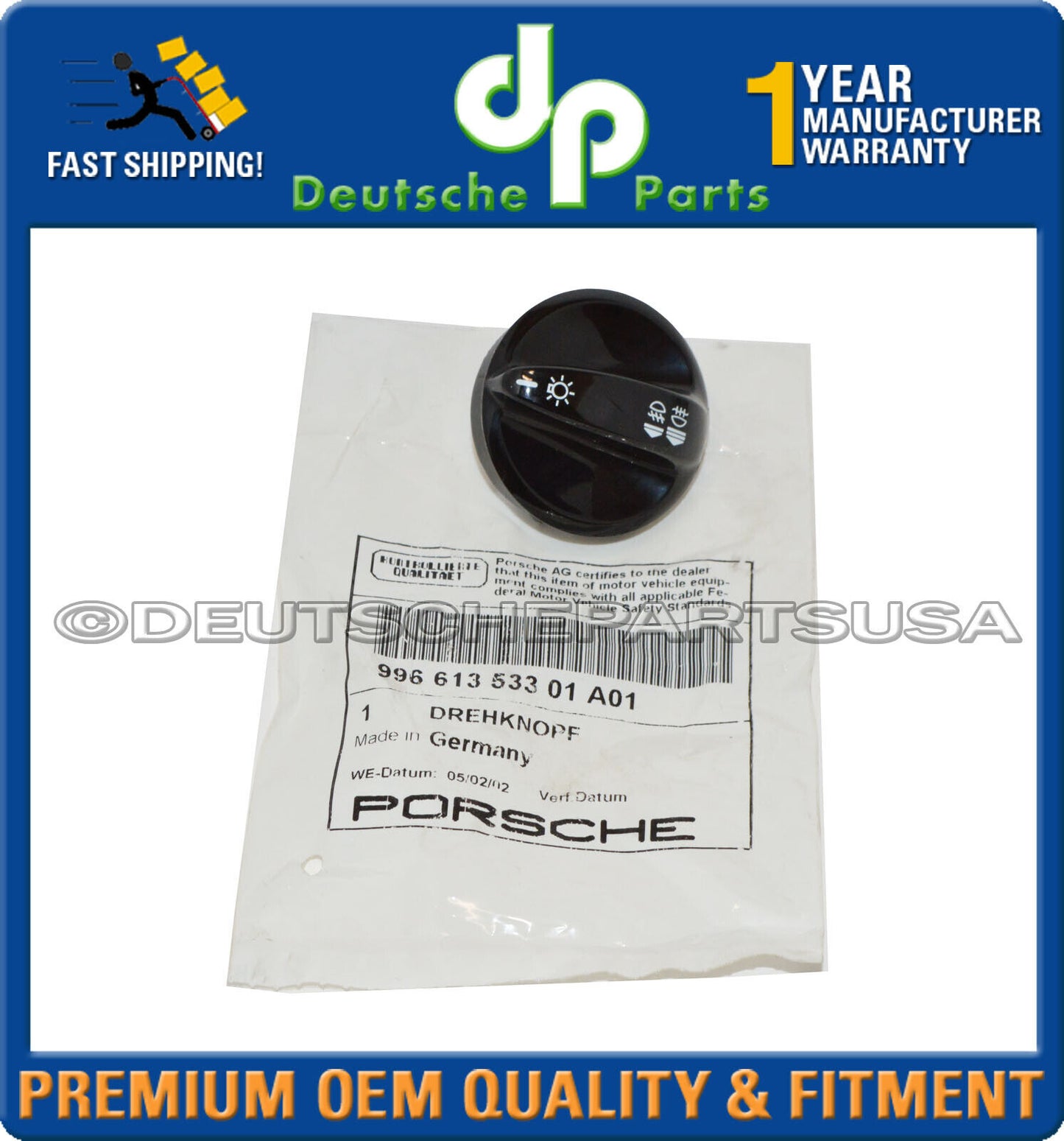 Headlight LAMP Switch + ROTARY KNOB 99661353500 for Porsche 911 996 986 Boxster