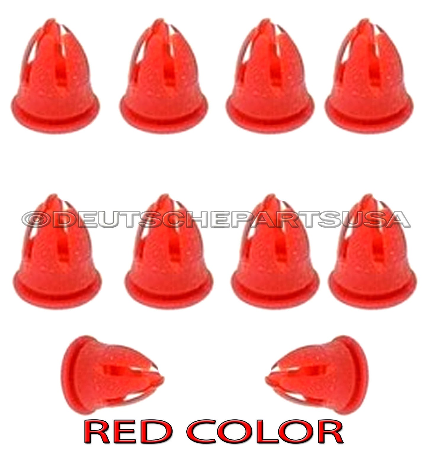 MERCEDES BENZ W124 W203 W209 W210 RED FENDER AND DOOR MOLDING CLIPS - SET 10