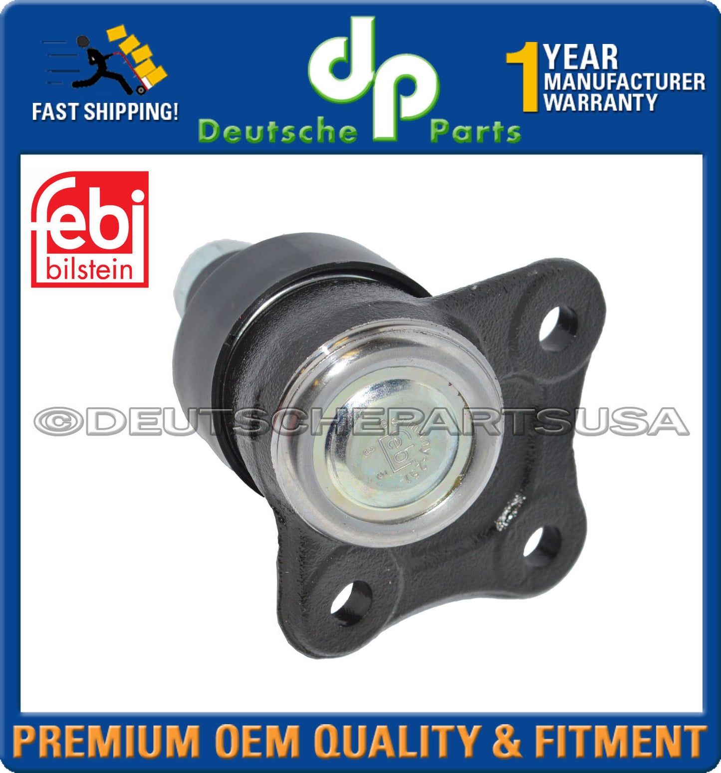 VW Golf Beetle Jetta Front LEFT Suspension Ball Joint FEBI 1J0 407 365H