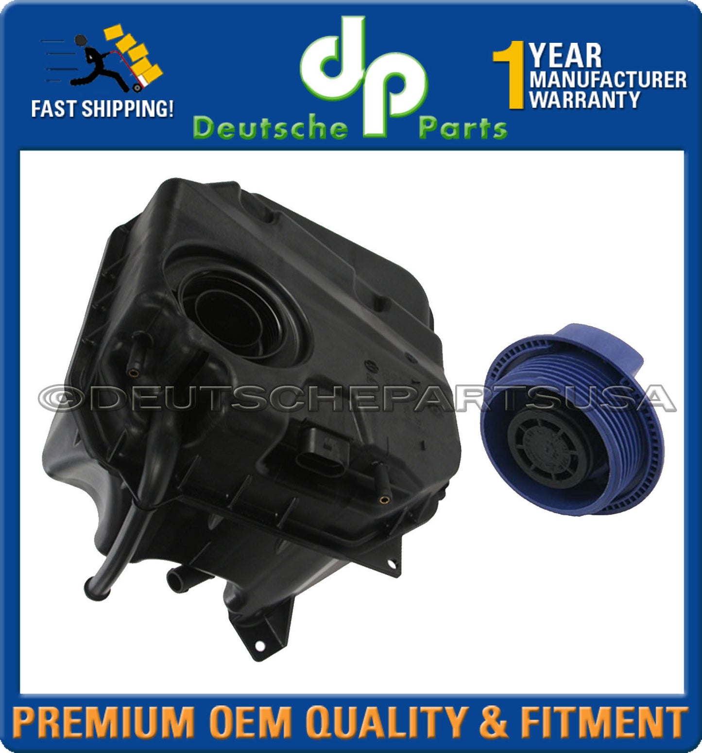 PORSCHE Cayenne Blower Motor Engine Cooling Fans Recovery Expansion Tank Cap Set