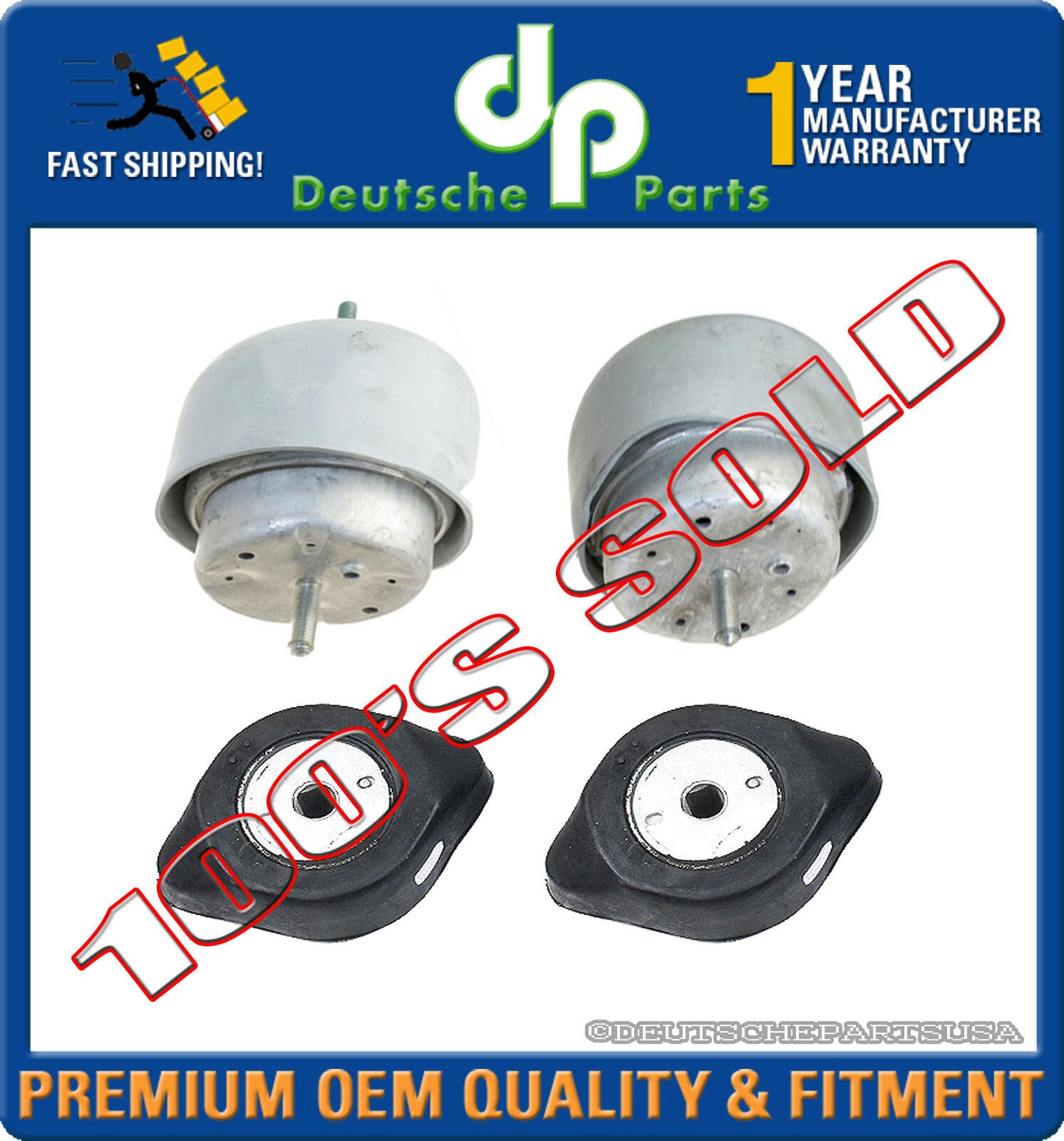 AUDI A4 QUATTRO VW PASSAT 1.8 L4 ENGINE MOTOR TRANSMISSION MOUNT MOUNTS SET 4