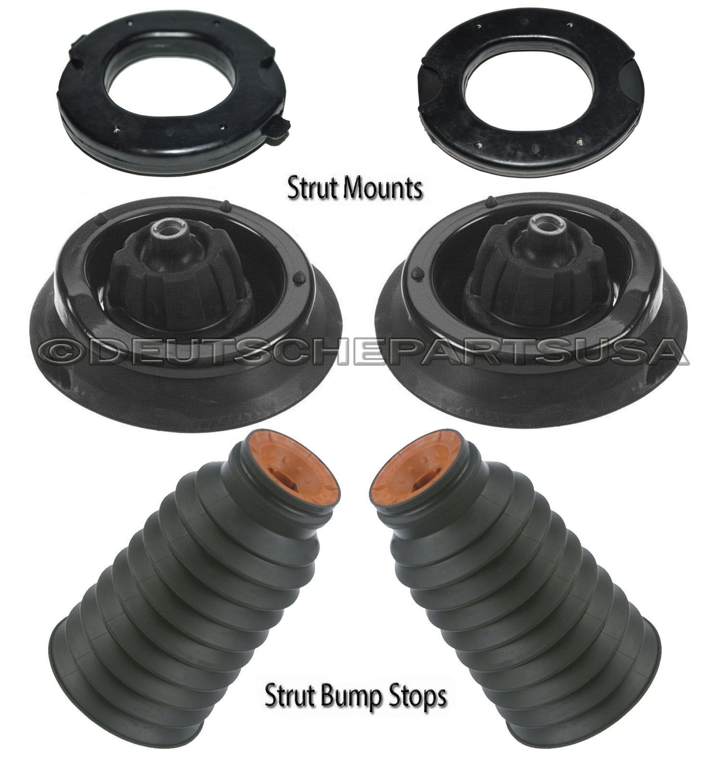 MERCEDES W203 FRONT STRUT MOUNTS + BUMP STOPS BOOT 2033200944 + 2033200273 SET 8