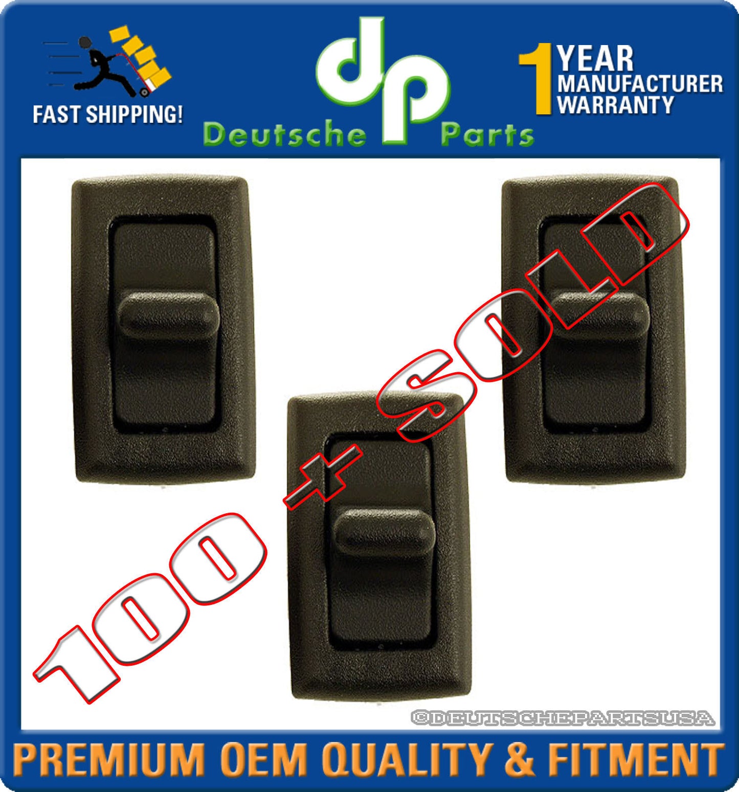 PORSCHE 911 964 993 POWER WINDOW DOOR SWITCH 96461362100 964 613 621 00 SET 3