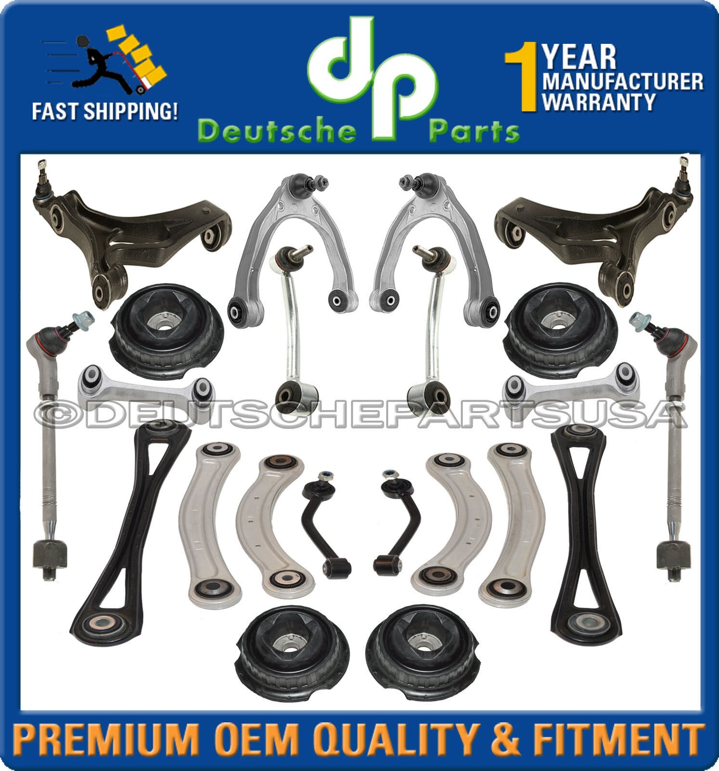 PORSCHE CAYENNE FRONT+REAR Control Arm Ball Joints Strut Mount Suspension Kit 22
