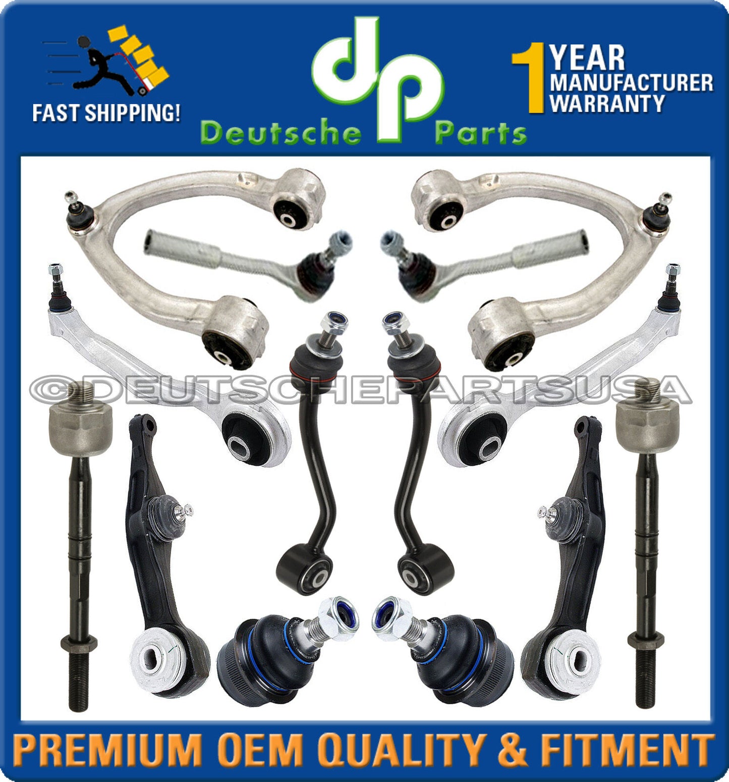 Mercedes W220 S500 S430 Control Arm Ball Joints Sway Bar Links Tie Rod w/ ABC 14
