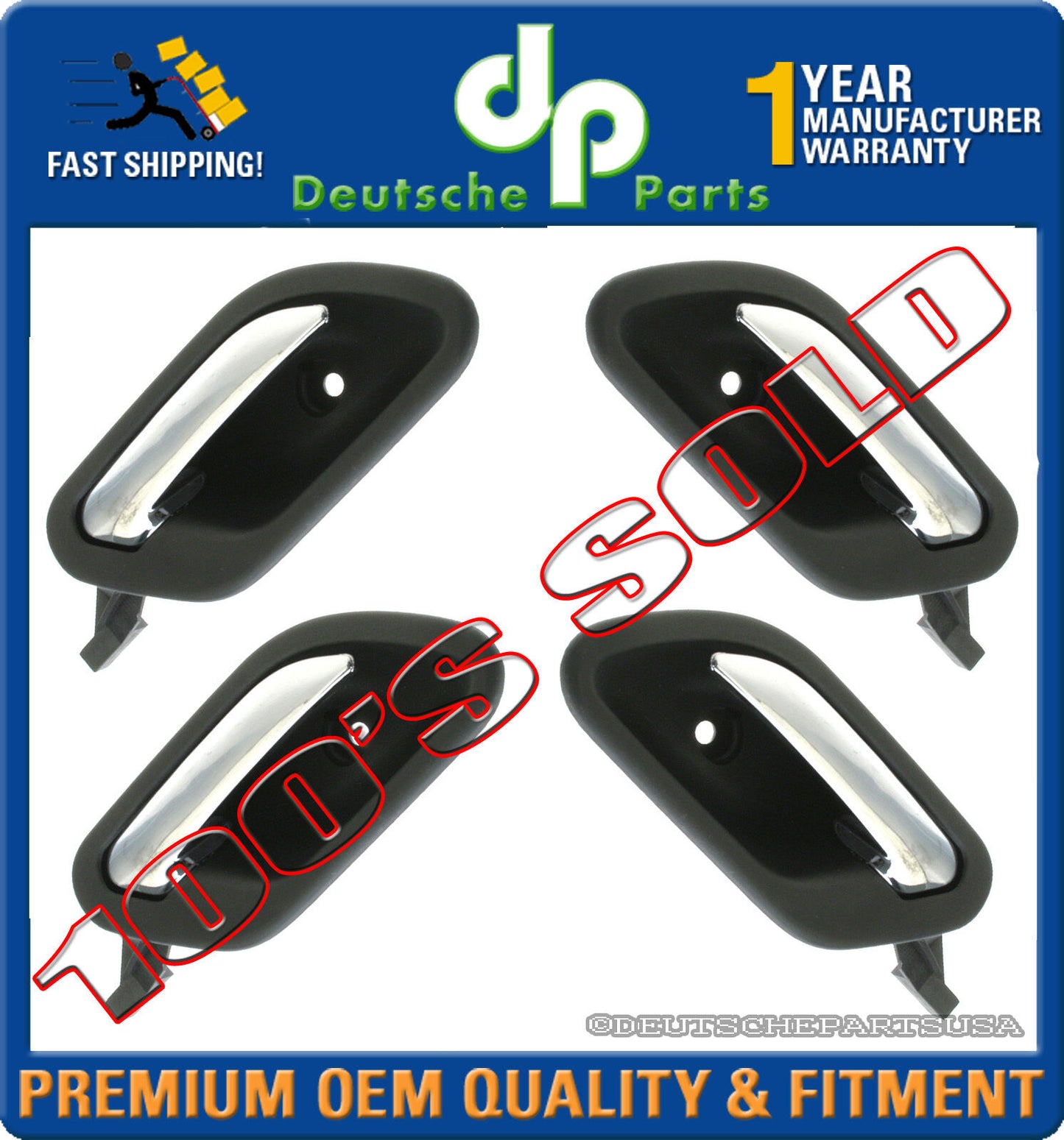 FRONT REAR CHROME INTERIOR DOOR HANDLE 51218226049 + 51218226050 for BMW E38 E39