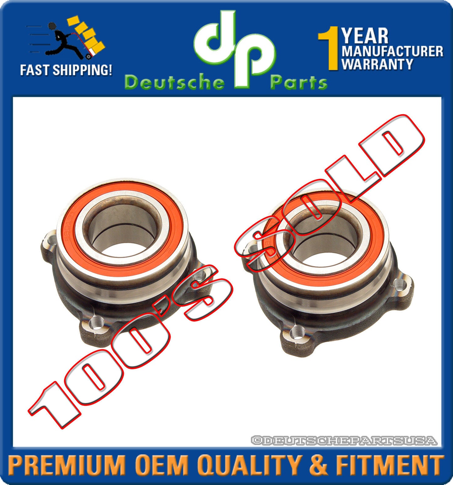 REAR WHEEL BEARING HUB HUBS for BMW E39 E60 525i 528i 540i 550i 33411095652 SET