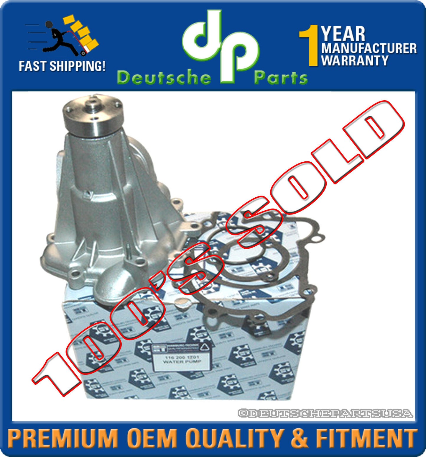 MERCEDES 420SEL 500SL 560SEC 560SEL 560SL Water Pump 116 200 17 01 / 1162001701