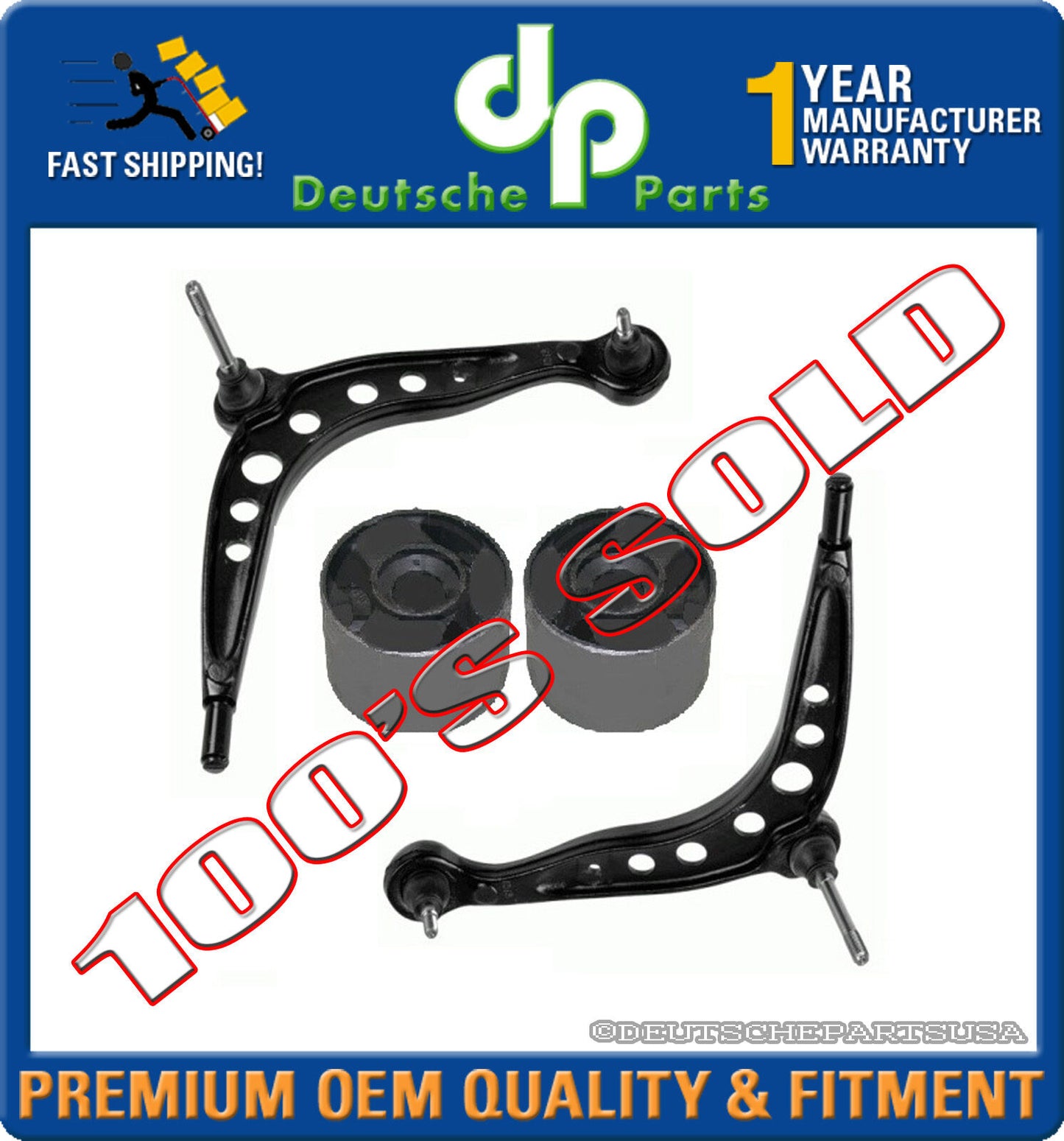 Left Right Lower Control Arm Arms Bushings 4 for BMW E30 318i 325i 325is 325es