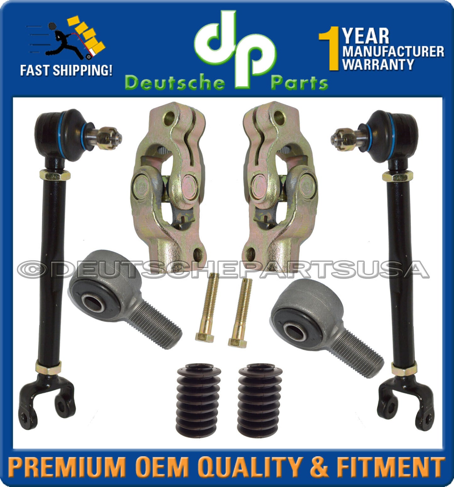 Porsche 911 912 Steering Rack Boot Tie Rod Rods Coupling U-Joint Bushing Set 10