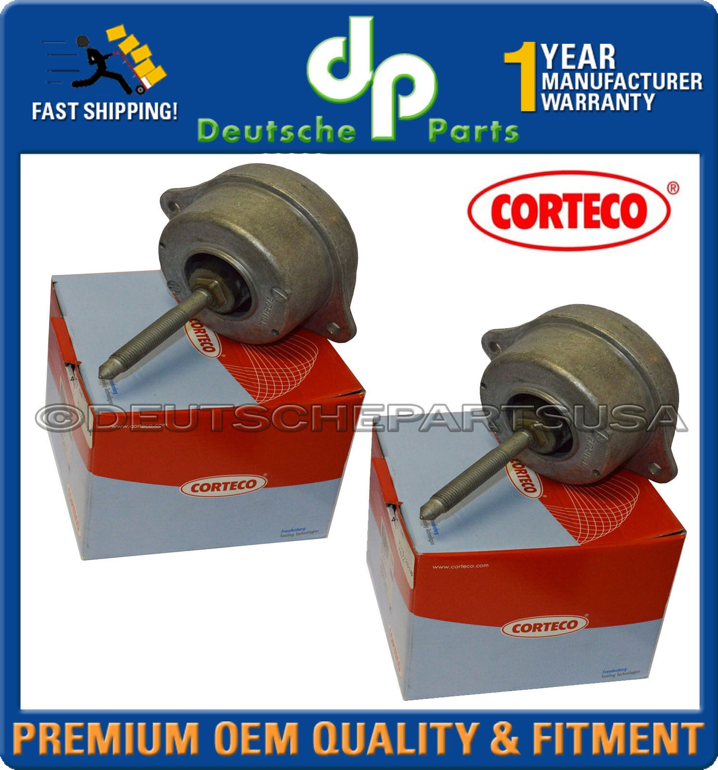 Porsche 911 997 C2 C4 Turbo Left + Right Engine Mount 997 375 049 08 Set of 2