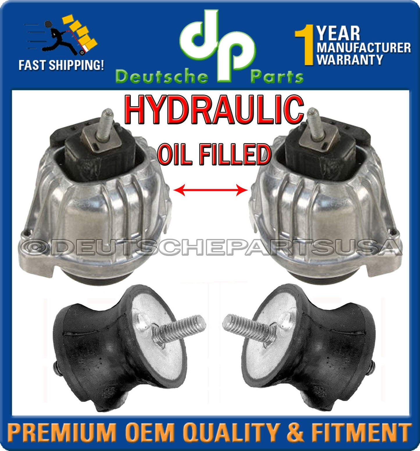 HYDRAULIC ENGINE MOTOR + TRANSMISSION MOUNTS for BMW E90 E91 22116760330 L+R SET