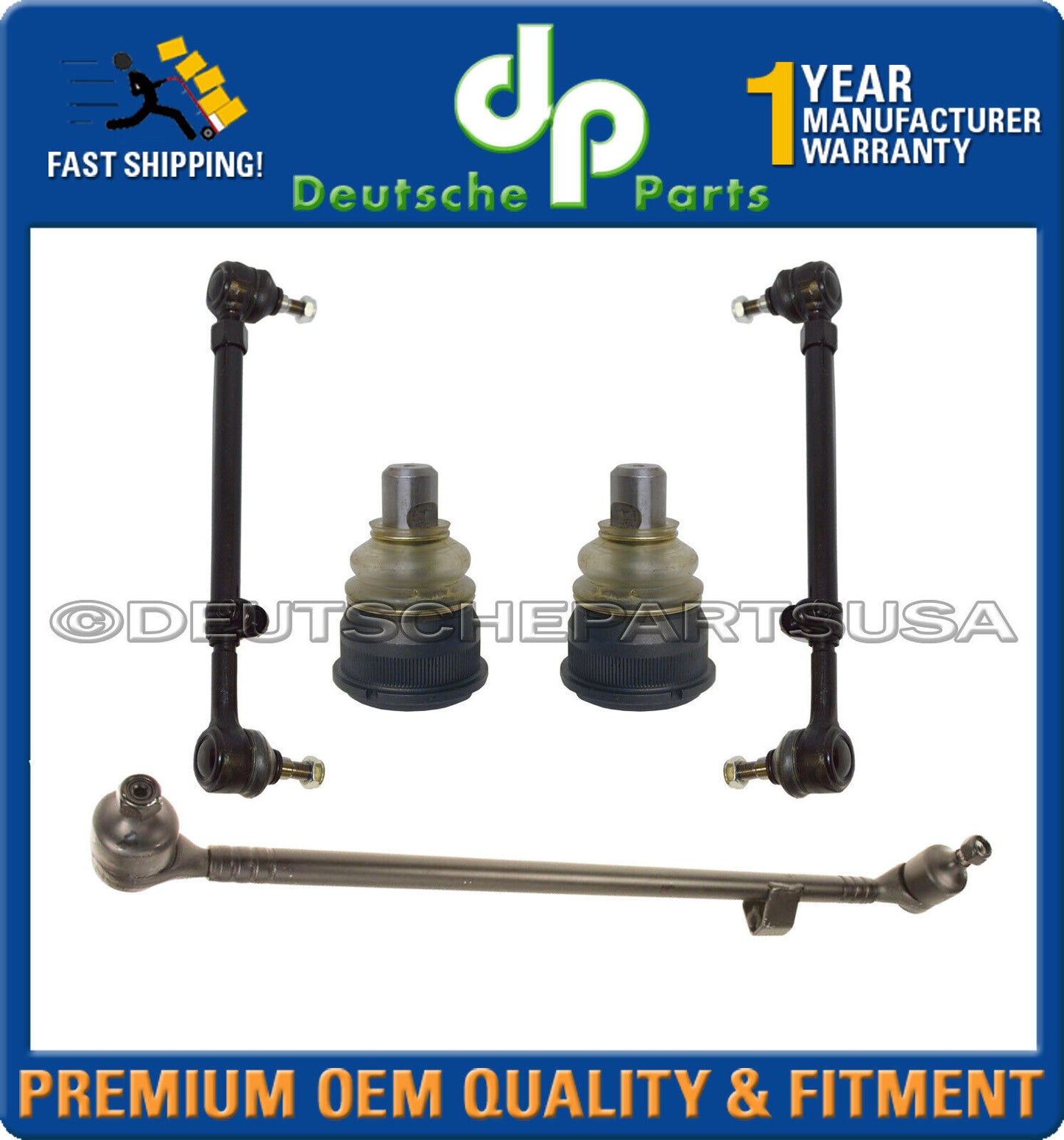 MERCEDES W124 Center Drag LInk TIE ROD RODS BALL Joint E320 E200 300E 300D SET 5