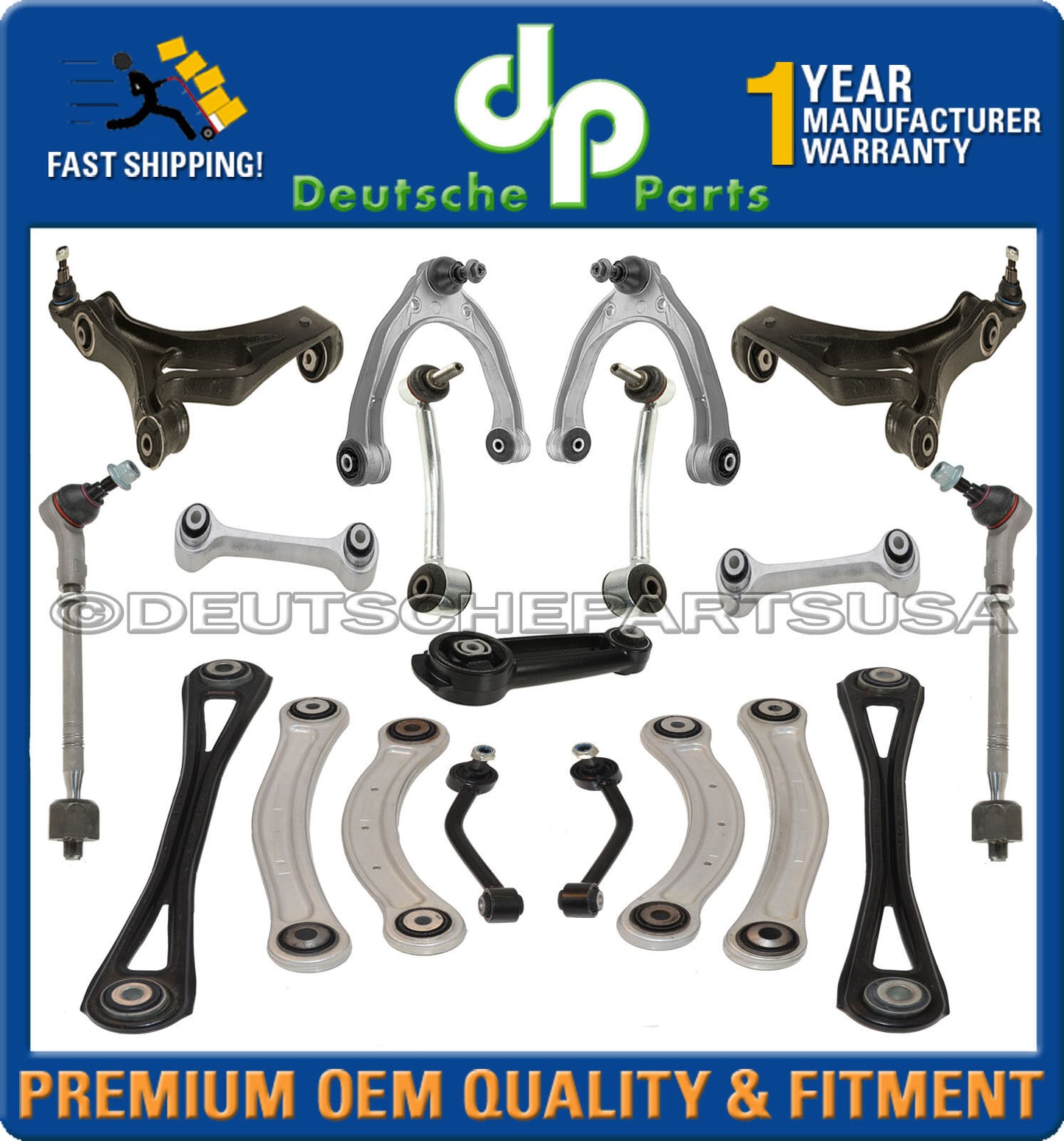 PORSCHE CAYENNE FRONT + REAR Control Arm Ball Joint Torque Rod Suspension Kit 19