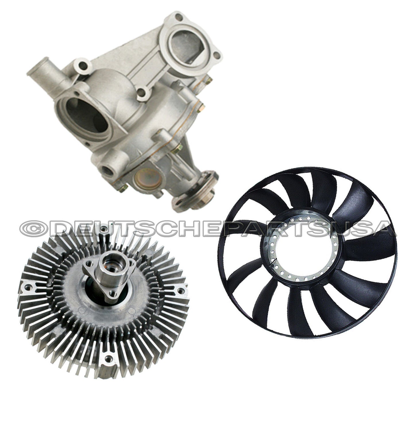 AUDI A4 A4 QUATTRO VW PASSAT 1.8 L4 WATER PUMP + FAN BLADE + FAN CLUTCH SET OF 3