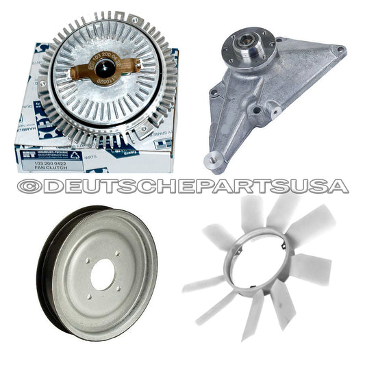 MERCEDES W201 W124 W126 ENGINE COOLING FAN CLUTCH FAN BLADE PULLEY & BRACKET KIT