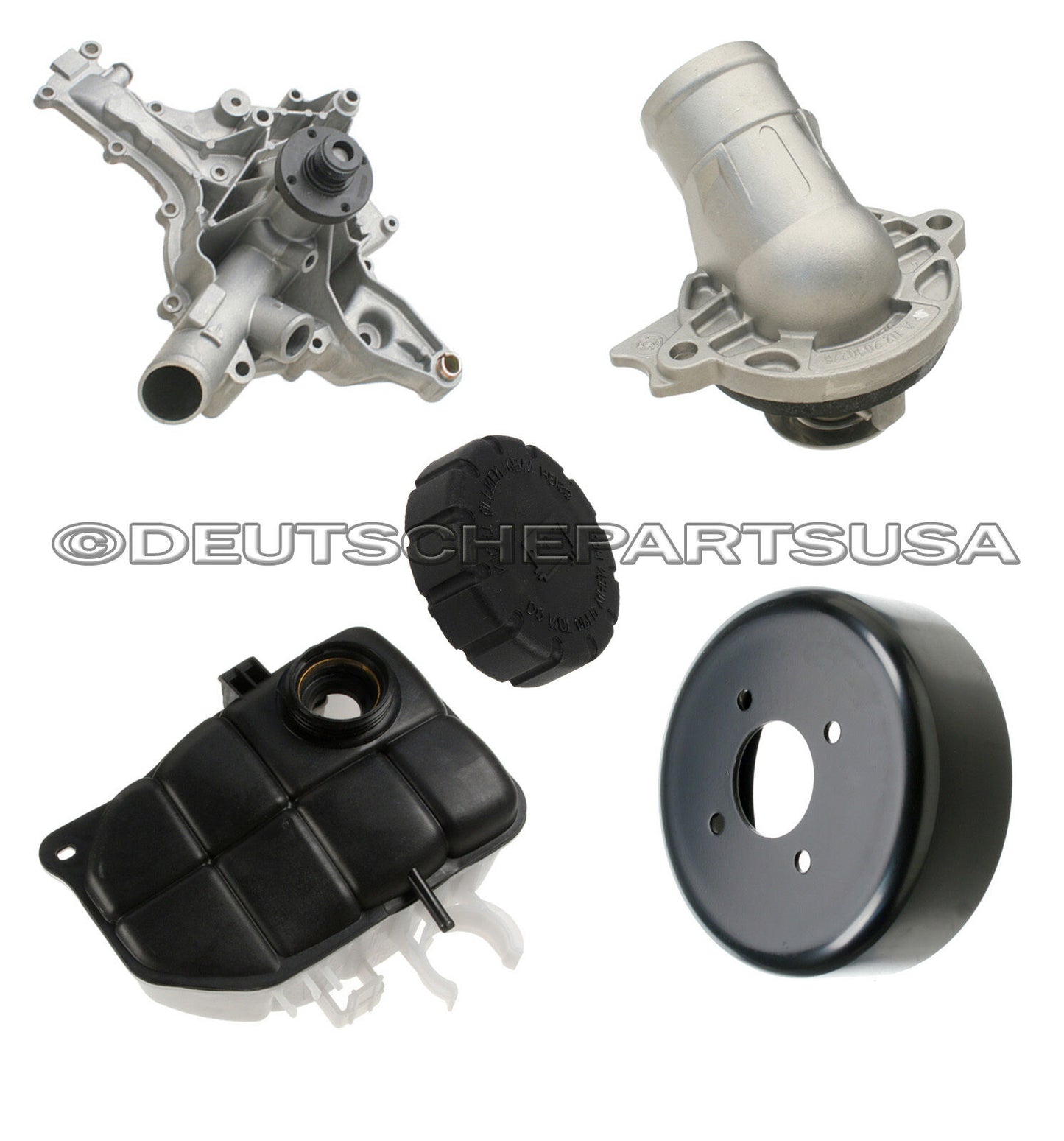 MERCEDES W203 W209 EXPANSION TANK CAP WATER PUMP PULLEY THERMOSTAT ASSEMBLY