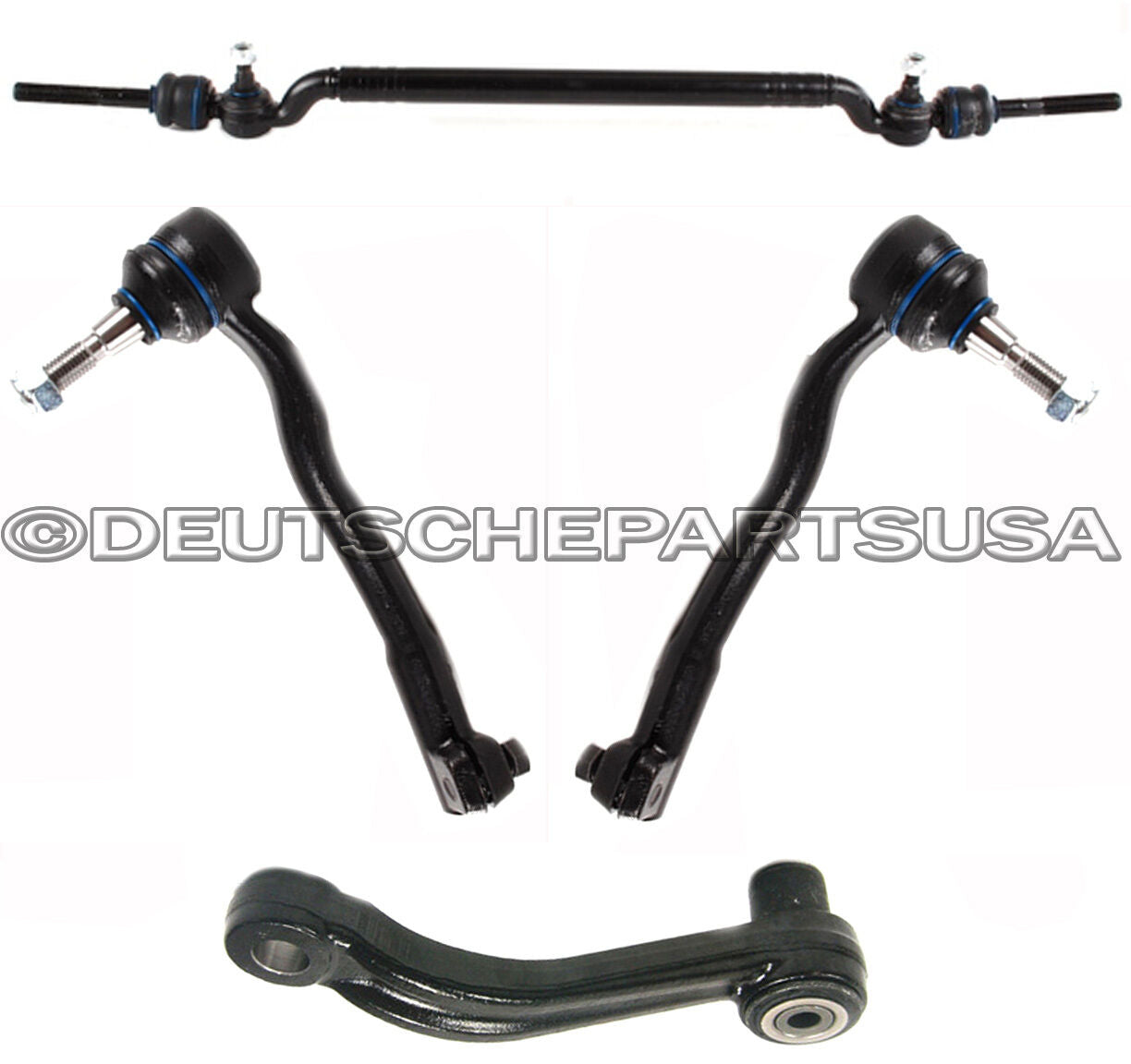 Center Drag Link Tie Rod Rods Inner Outer + Idler Arm Repair Kit for BMW E39 540
