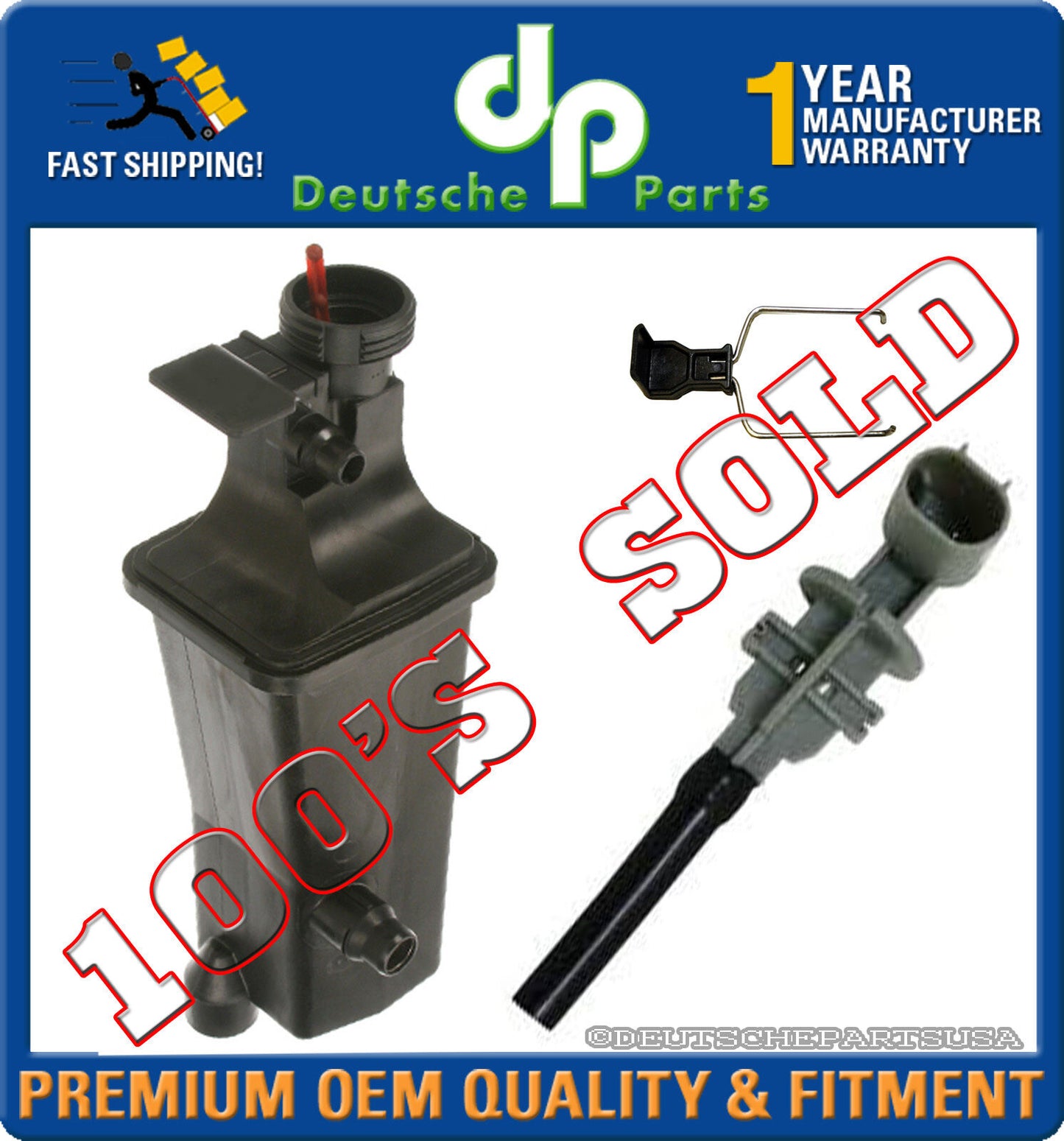 EXPANSION COOLANT TANK + SENSOR + MOUNTING CLAMP 17117573781 for BMW E46 E53 E83