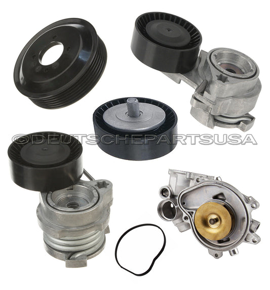 Water Pump + PULLEY + 1 A/C + 1 ACC. Belt Tensioner + Idler PULLEY 6 for BMW E53