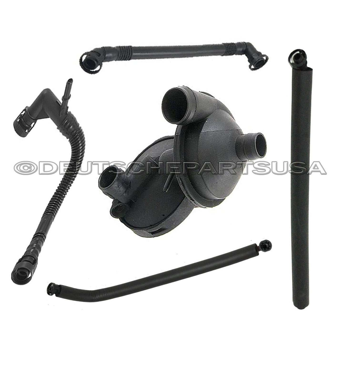 PCV CRANKCASE VENT VALVE 11617501566 + 4 BREATHER HOSE - 5 Pc Kit for BMW E53 X5
