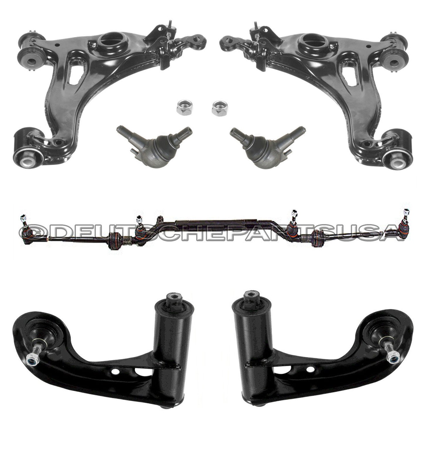 MERCEDES W202 C220 C230 C280 CONTROL ARM ARMS CENTER DRAG LINK TIE ROD RODS KIT