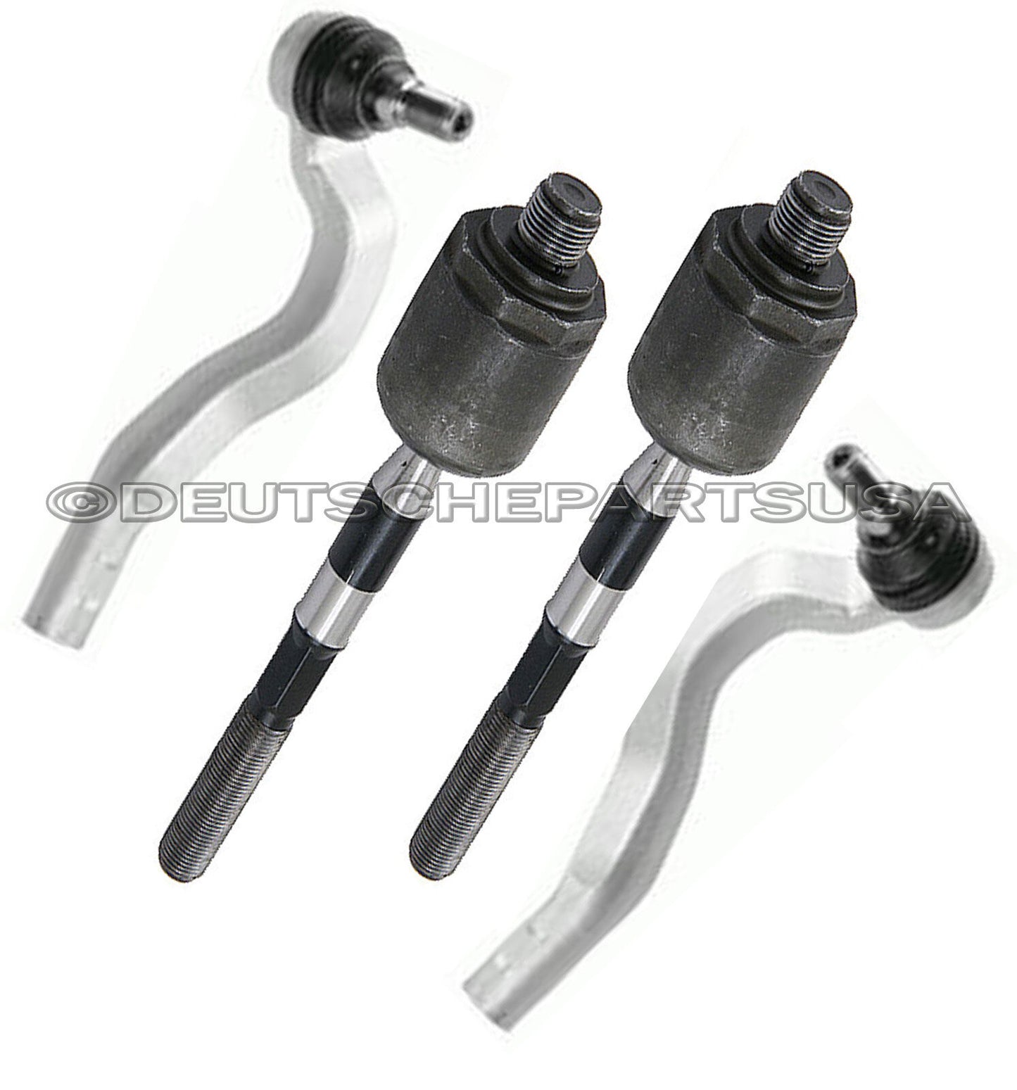 Mercedes W210 E320 E430 4Matic L + R Steering Tie Rods 2  Inner + 2 Outer SET 4