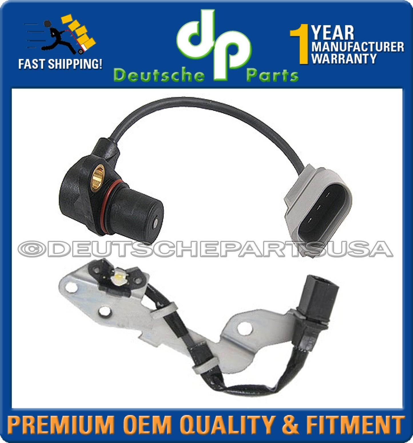 VW GOLF JETTA BEETLE 2.0 Camshaft CAM Crankshaft CRANK Position Sensors Set of 2