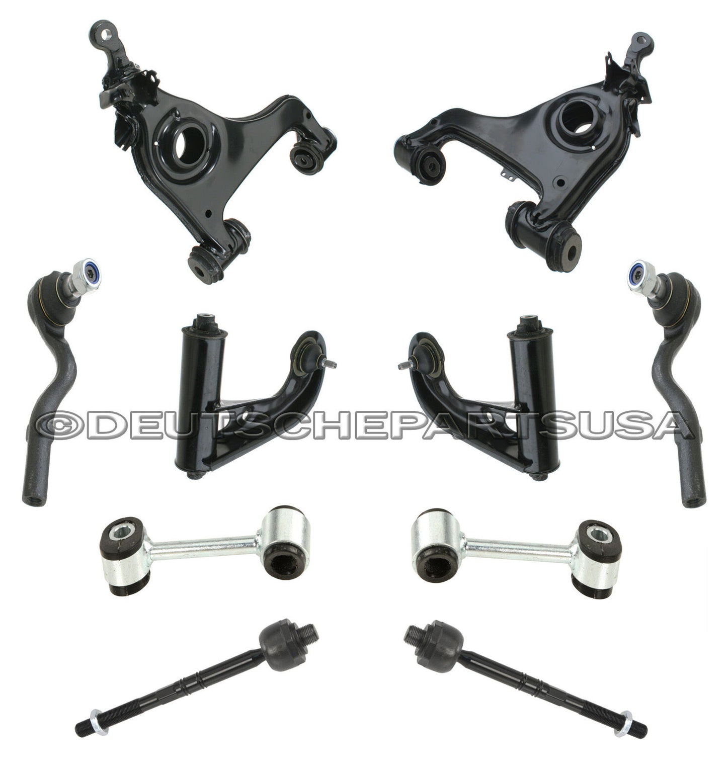 MERCEDES W210 E320 E300 E420 E430 E55 CONTROL ARM ARMS TIE ROD BALL JOINT KIT
