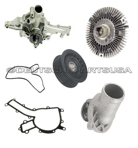 MERCEDES W163 ML320 430 500 WATER PUMP PULLEY THERMOSTAT FAN CLUTCH KIT