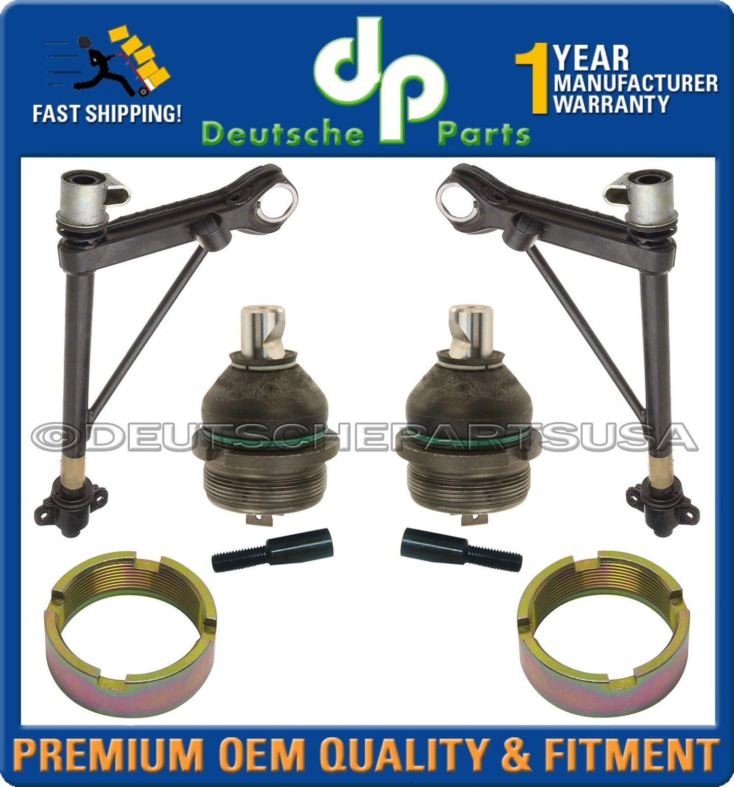 PORSCHE 911 912 Lower Control Arm Arms Ball Joint Joints Bushing NUT PIN Set 8