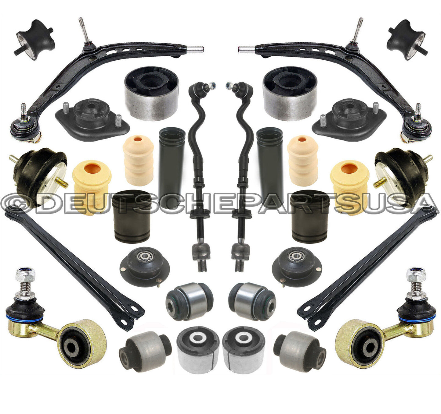 FRONT REAR CONTROL ARM TIE ROD BUSHINGS SUSPENSION KIT 32 for BMW E36 325i 328i