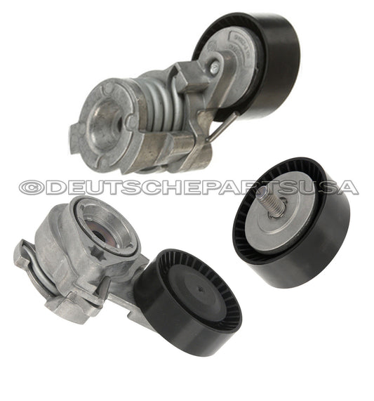 A/C Acc Belt Tensioner Idler Pulley Pulleys Kit 3 pcs for BMW E53 X5 4.4 4.8
