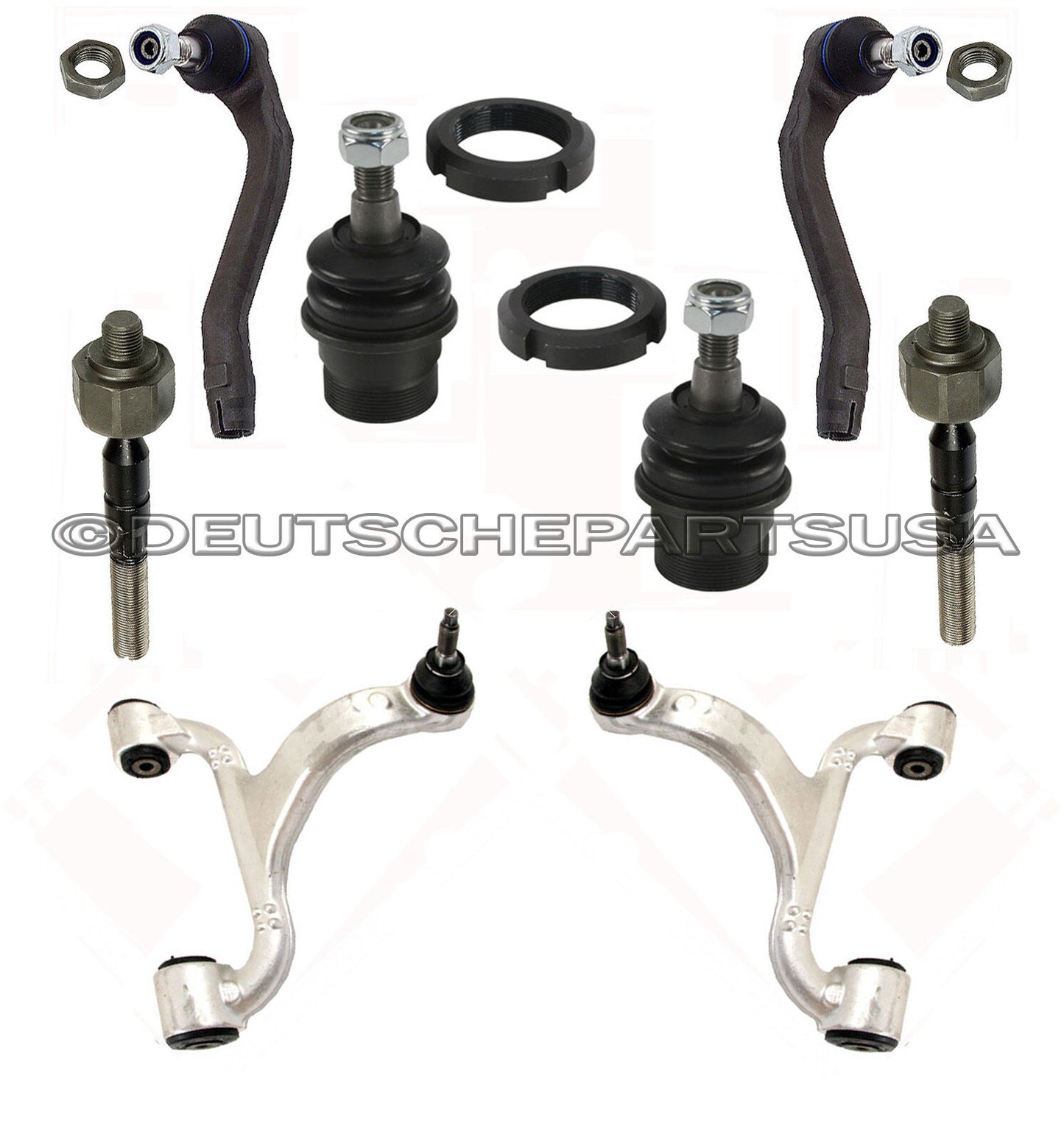 Mercedes W163 Front Control Arms Ball Joint Inner Outer Tie Rod Kit ML320 Set 8