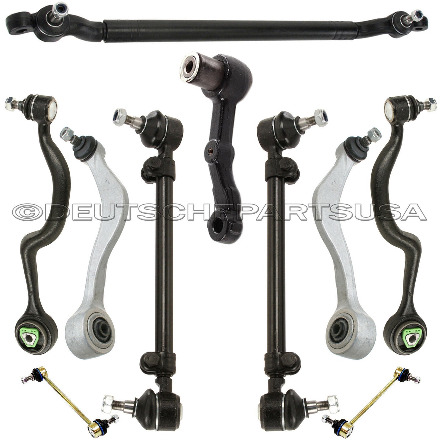 Front Control Arm Arms Tie Rods Idler Assembly 10 for BMW E34 525i iT 530i 535i