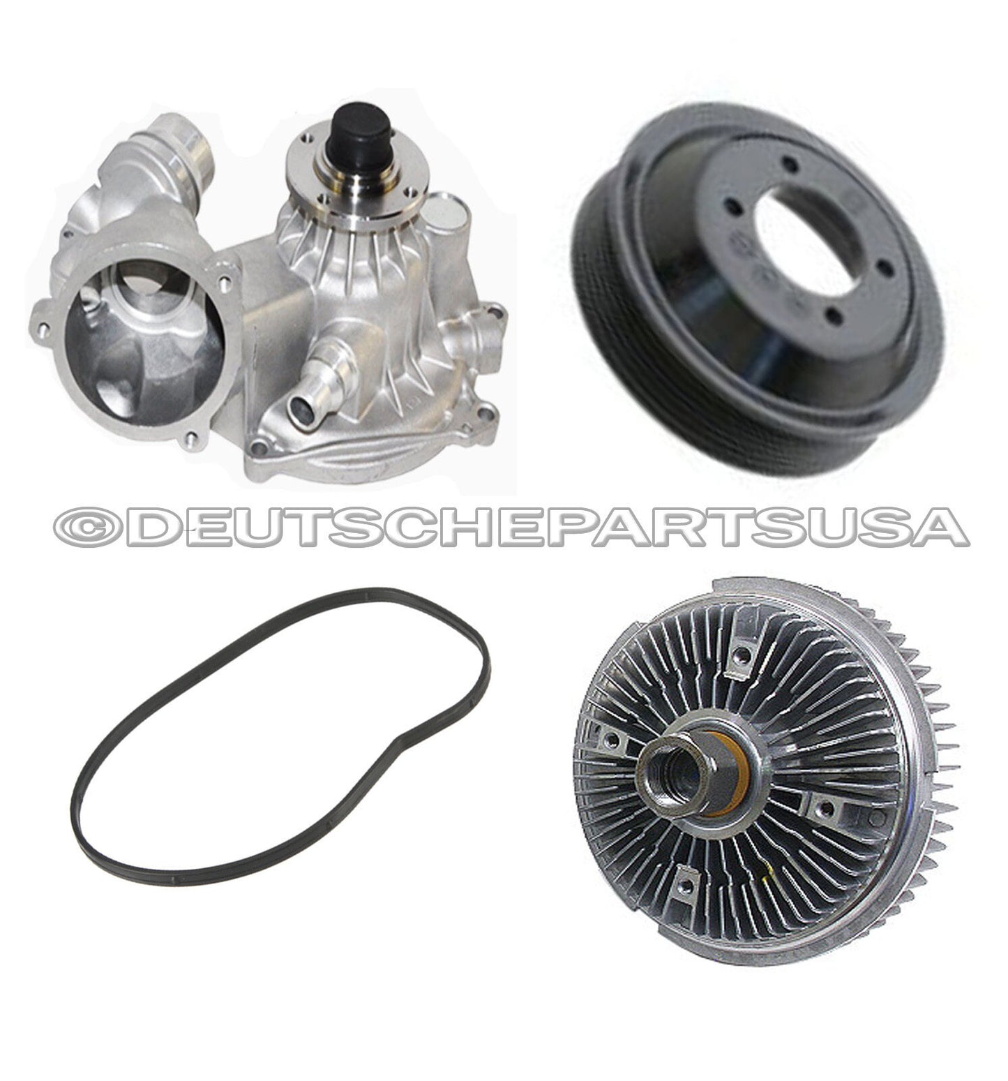 WATER PUMP ALUMINUM PULLEY GASKET FAN CLUTCH for BMW E65 E66 745i Li 760i 760Li