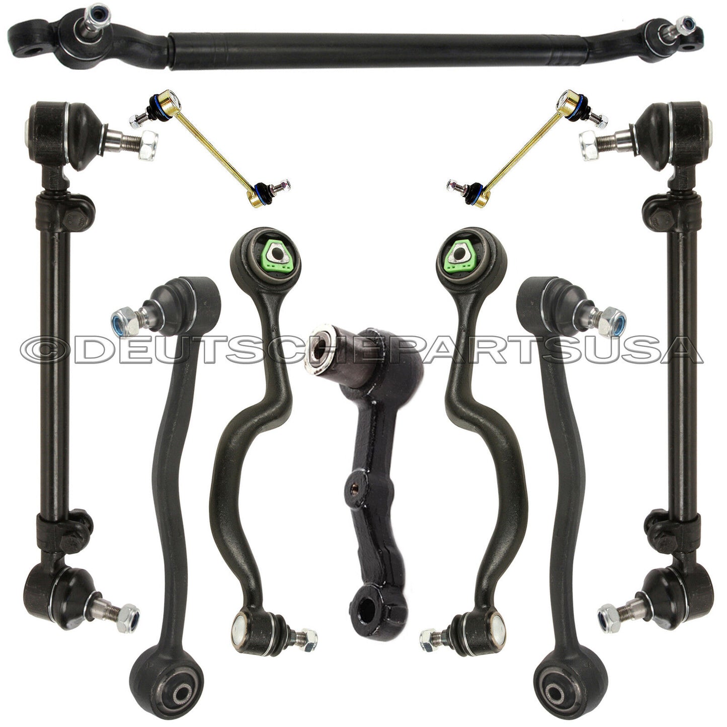 Front Control Arm Arms Center Sway Bar Link Tie Rods Kit for BMW E34 525i 540i