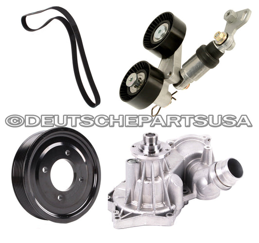 WATER PUMP + ACC BELT TENSIONER + PULLEY for BMW 540i 740i 740il X5 SET of 5